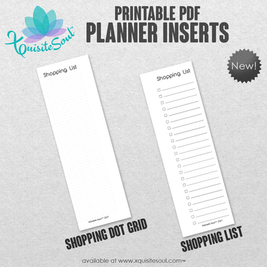 Shopping List - Printable Planner Inserts