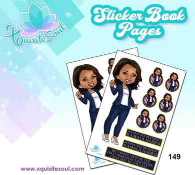 Madam Vice President Kamala Harris XQuibi Sticker Book Sheet